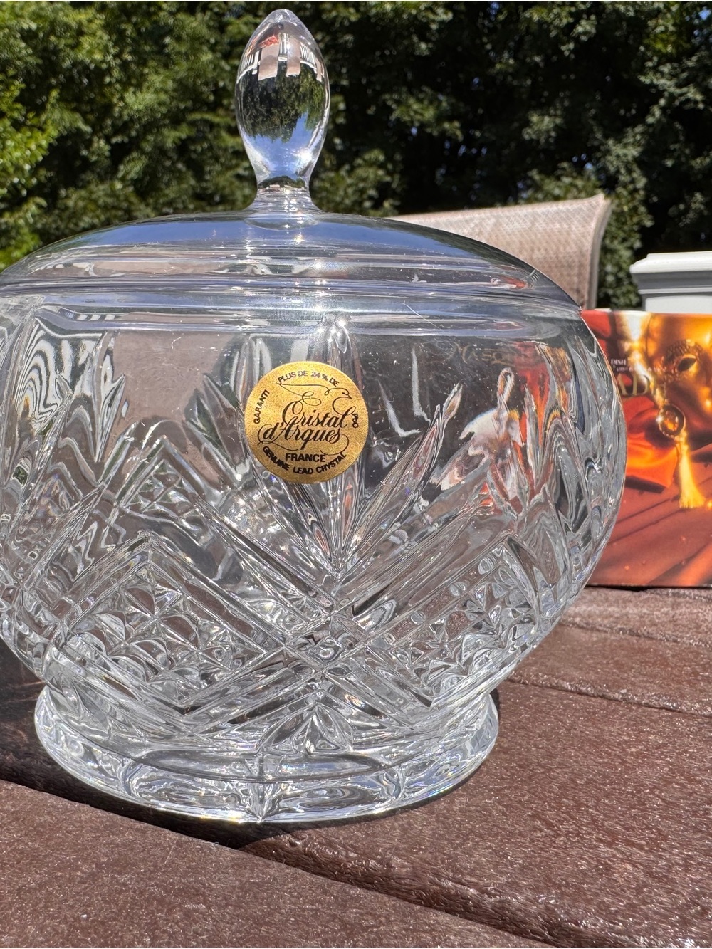 Vintage Cristal d'Arques Lead Crystal Covered Candy Dish - Clear